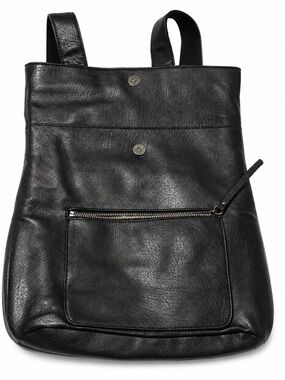 Urban Expressions Black Vegan Leather Backpack AS-IS Top Zipper Broken Paisley